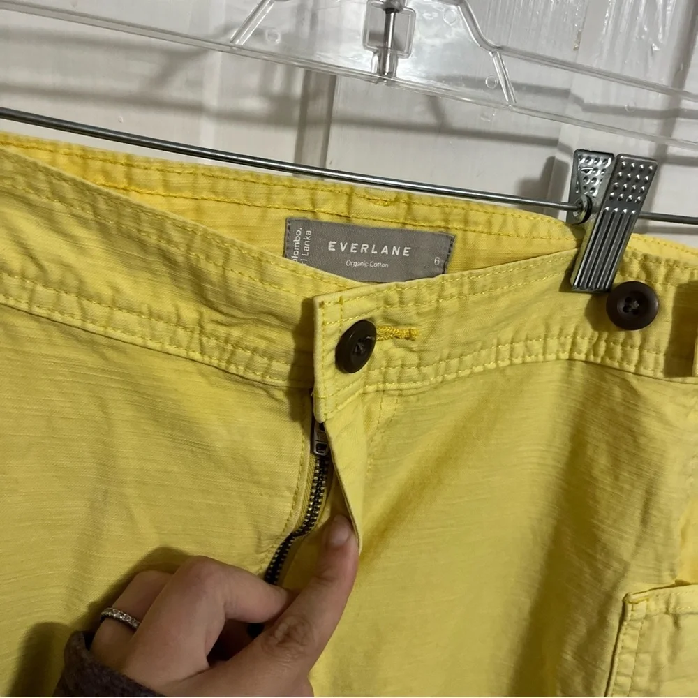 Everlane Butter Yellow The Fatigue Barrel Pant Linen Cotton Preppy Coastal 6 G2 - Picture 4 of 9